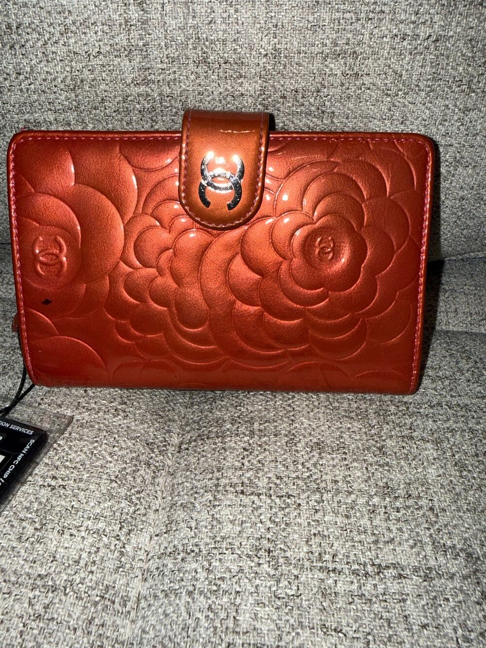 Chanel Camellia Embossed French / Medium Flap Wallet